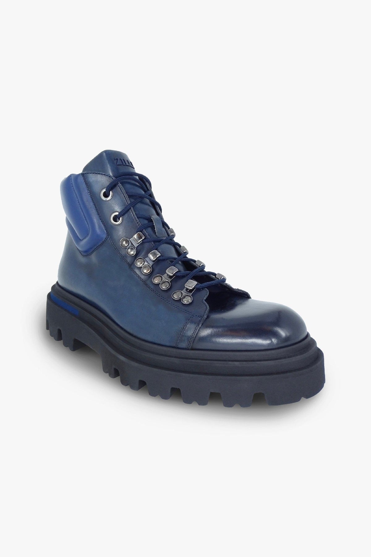Bottines à lacets en cuir - Navy Blue