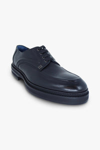 Derbies à bout surpiqué en cuir - Black