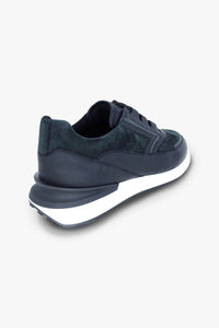 Sneakers basses à motif zigzag en cuir - Black