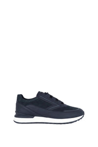 Sneakers basses à motif zigzag en cuir - Black