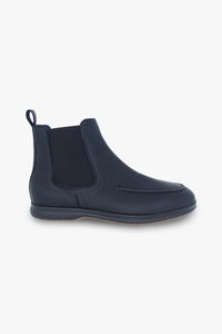 Bottines Chelsea grainées en cuir précieux - Bleu