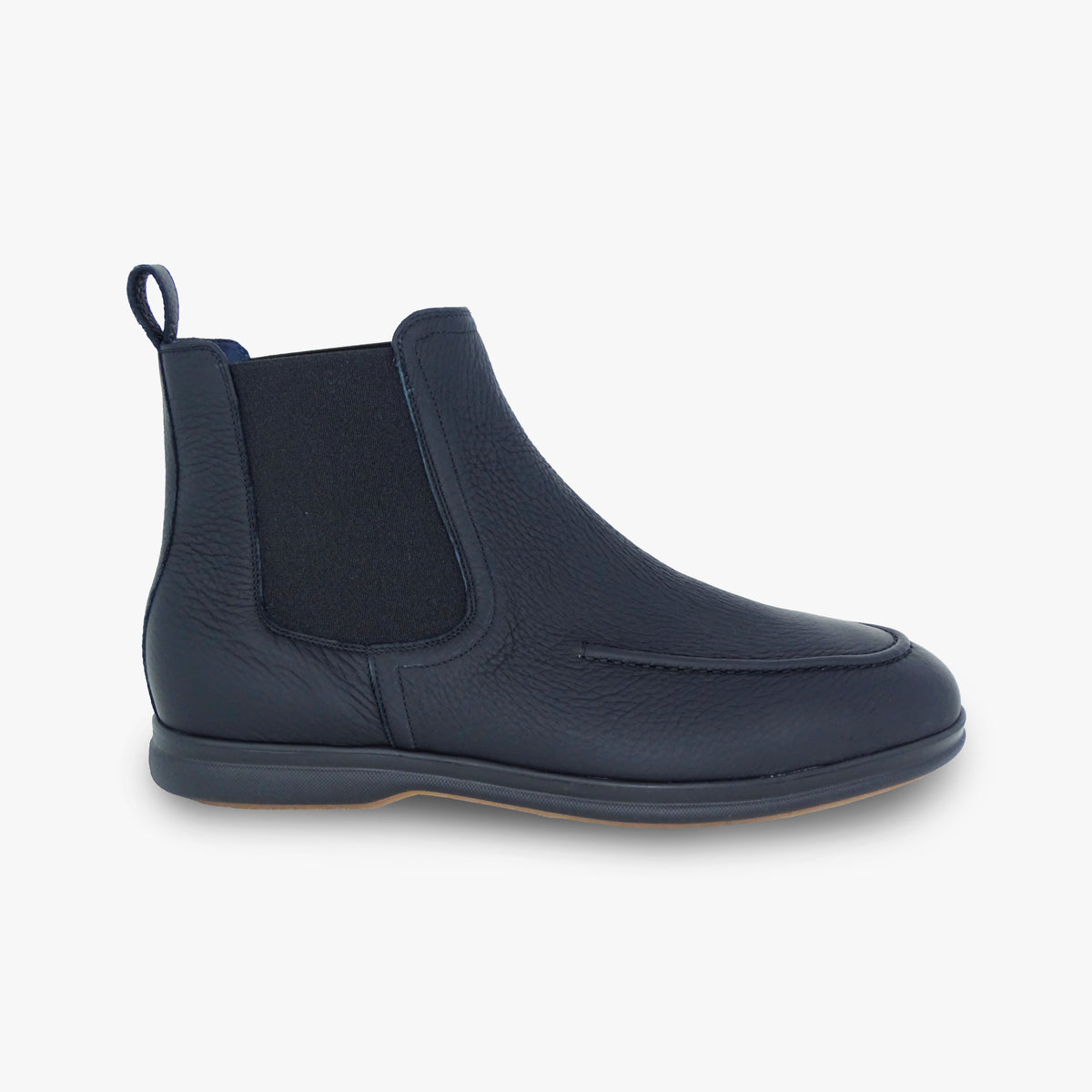 Bottines Chelsea grainées en cuir précieux - Bleu