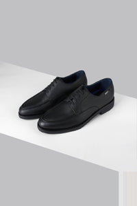 Derbies à détail métallique en cuir précieux - Noir