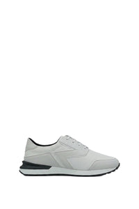 Sneakers à motif zigzag en cuir - Light Grey While