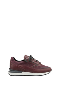 Sneakers à motif chevron en daim - Burgundy Black