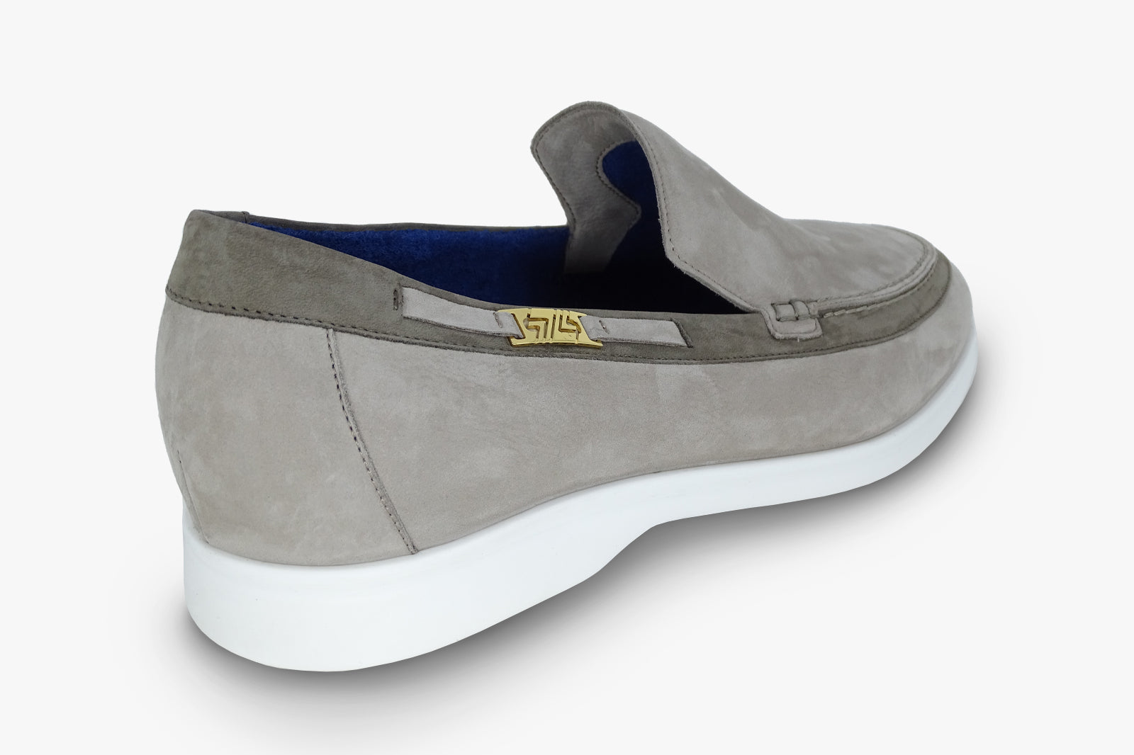Loafers with metallic suede detail - Grey