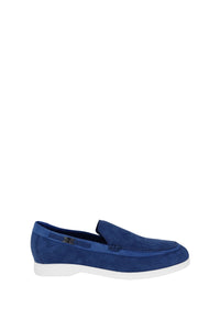 Mocassins à plaque métallique en daim - Bleu & Blanc