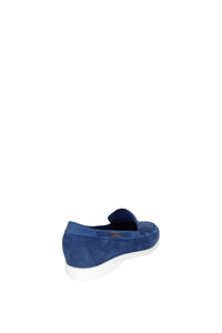 Mocassins à plaque métallique en daim - Bleu & Blanc