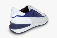 Baskets basses en cuir - Blanc & Bleu