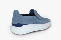 Mocassins à motif ajouré en daim - Bleu & Blanc