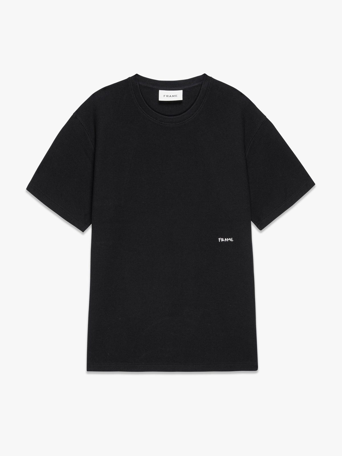 S/S JACQUARD RELAXED TEEBLACK