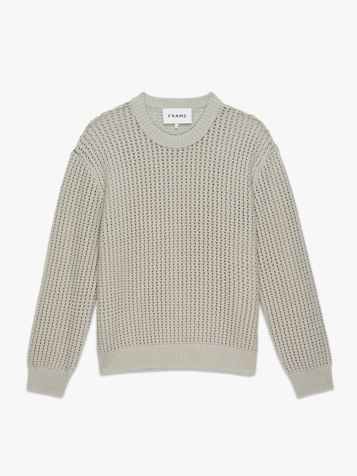 COTTON BLEND CREWNECK SWEATERMINERAL GREY