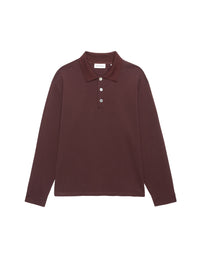 L/S PIQUE POLOBURGUNDY