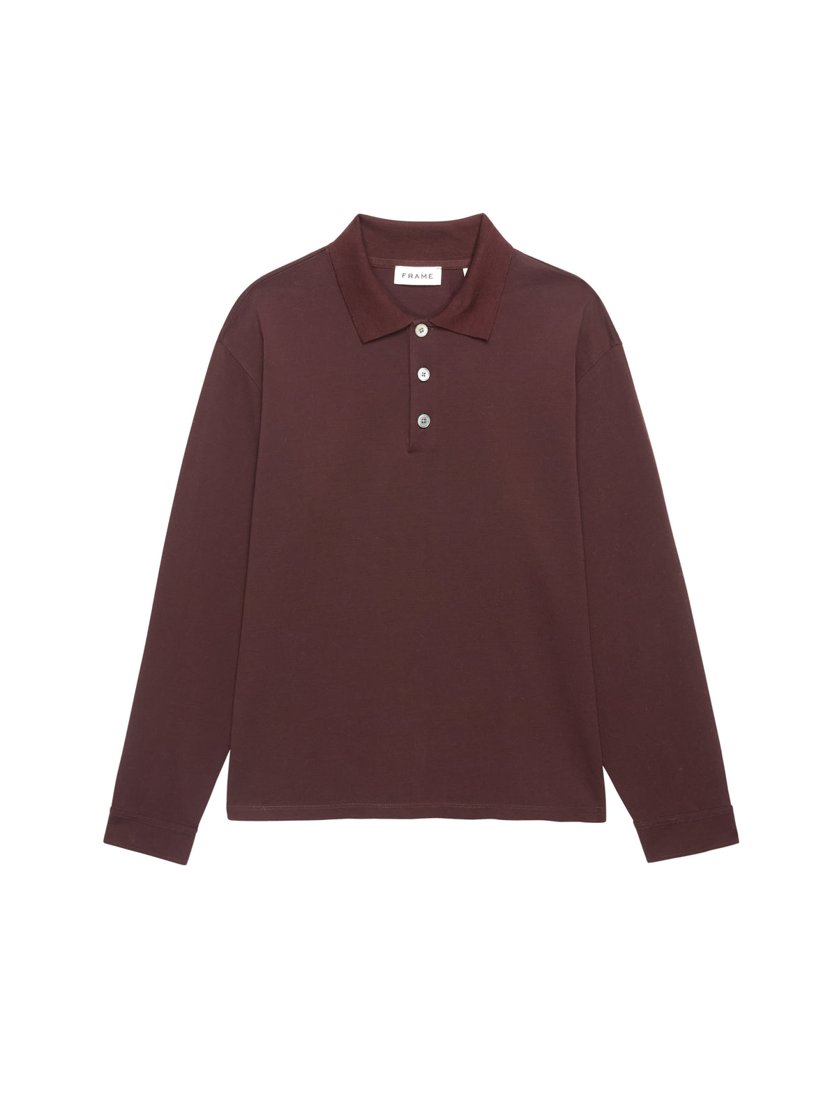 L/S PIQUE POLOBURGUNDY