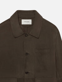 SUEDE CHORE COATDARK BROWN