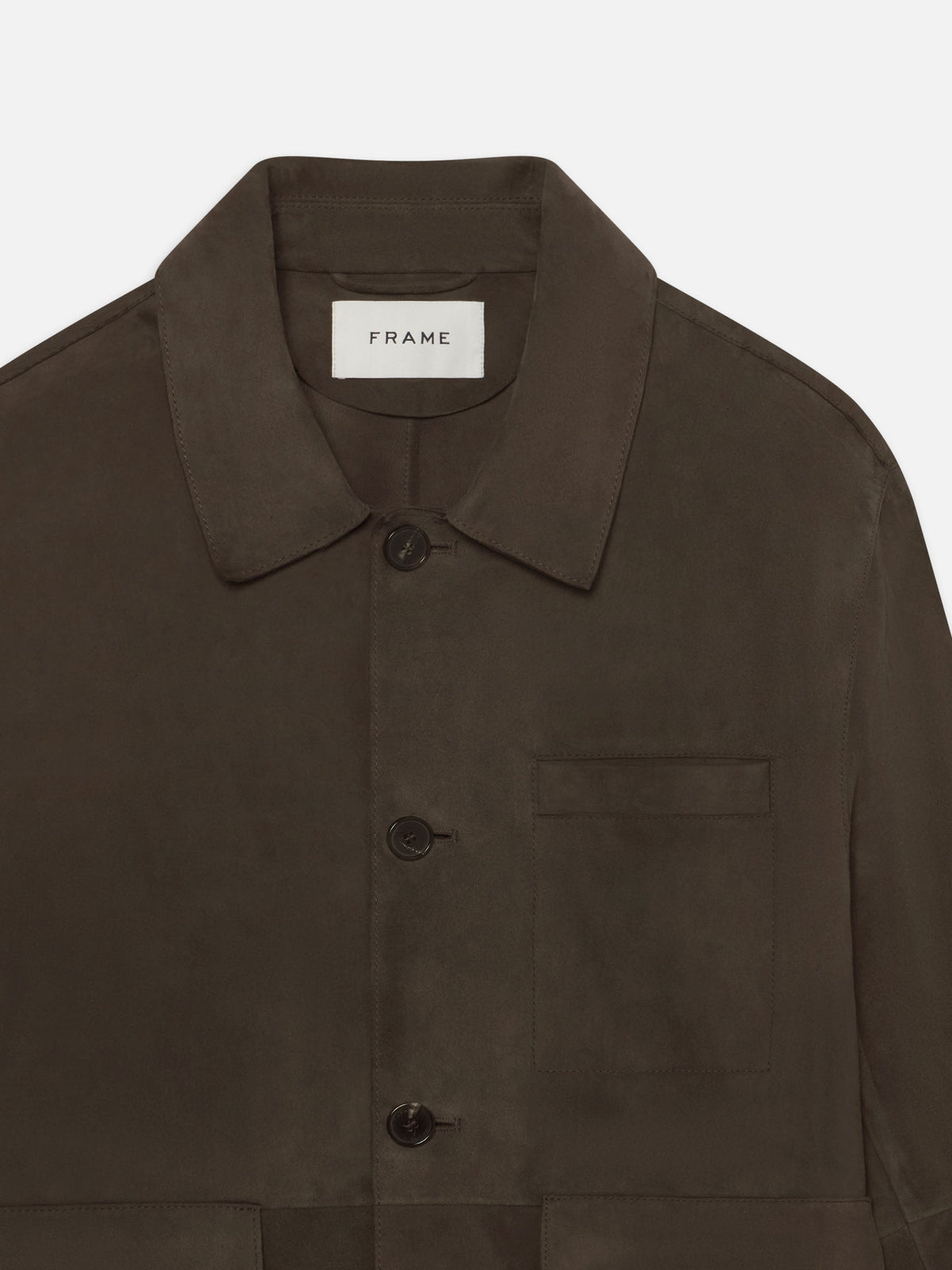 SUEDE CHORE COATDARK BROWN