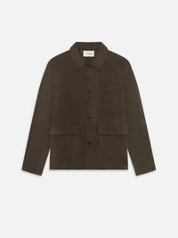 SUEDE CHORE COATDARK BROWN