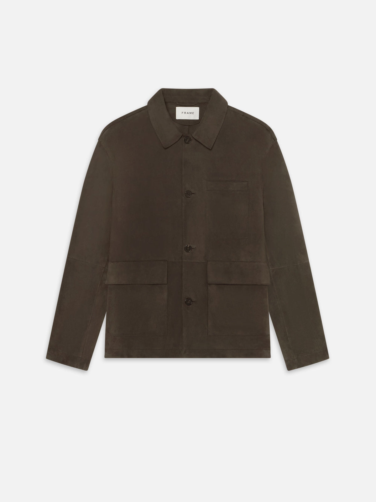 SUEDE CHORE COATDARK BROWN