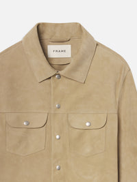 SUEDE TRUCKER JACKETOXFORD BEIGE