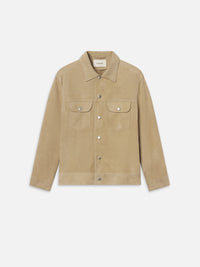 SUEDE TRUCKER JACKETOXFORD BEIGE