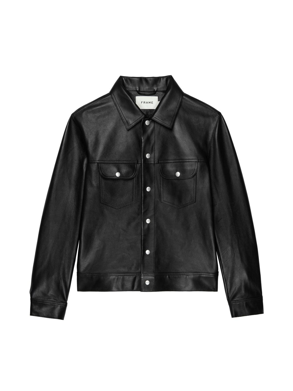 LEATHER TRUCKER JACKETBLACK