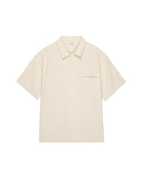 JACQUARD COTTON S/S SHIRTWHITE SAND
