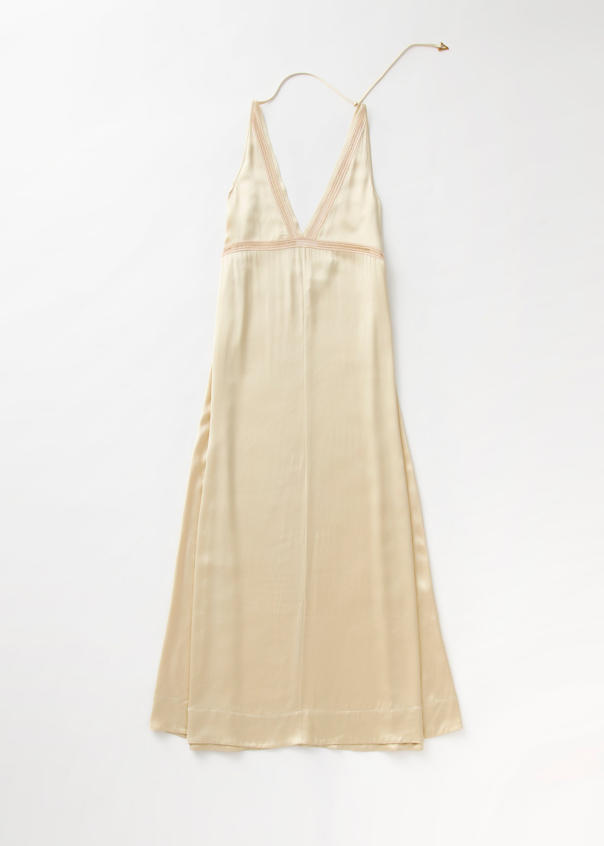 Robe longue Meadow à bordures - Champagne