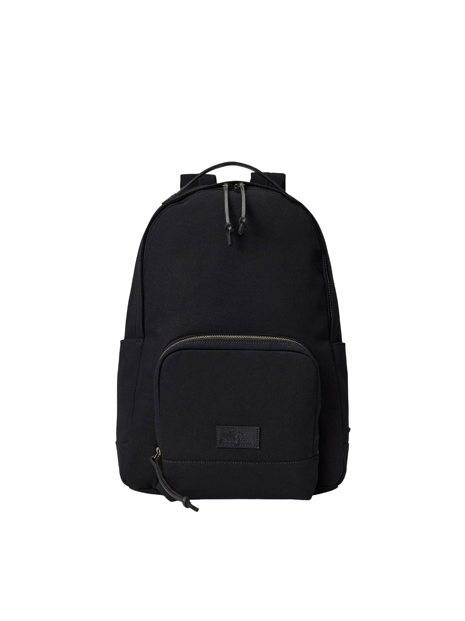 Sac à dos en toile bordé de cuir - Black & Black