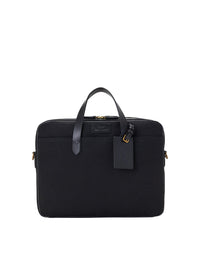 Polo briefcase in canvas and leather finish - Black