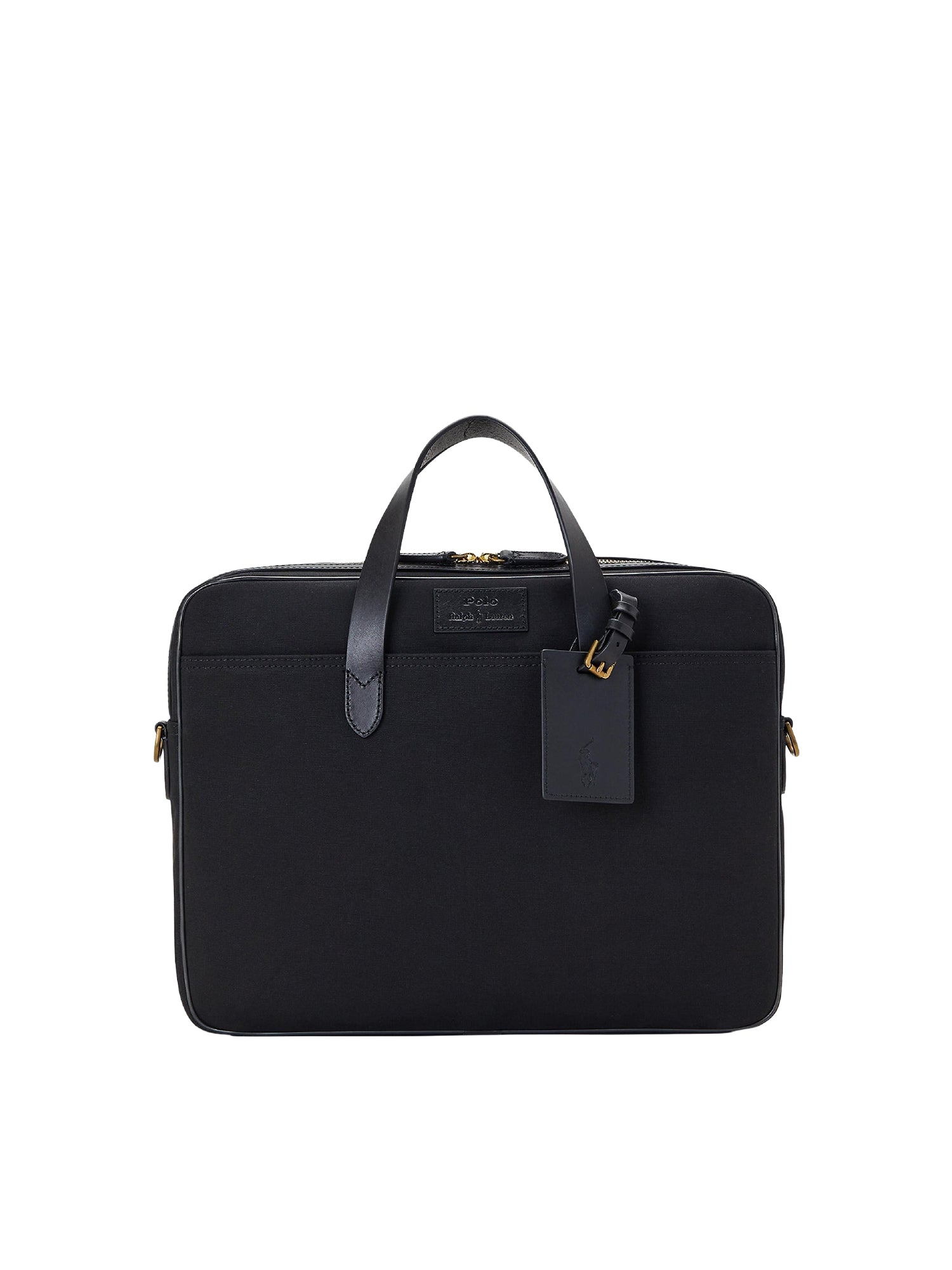 Polo briefcase in canvas and leather finish - Black