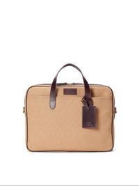 Porte-documents en toile et finition cuir - Tan & Brown