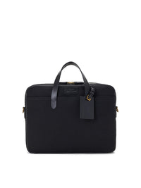 Canvas bag with leather trim - Black & Black