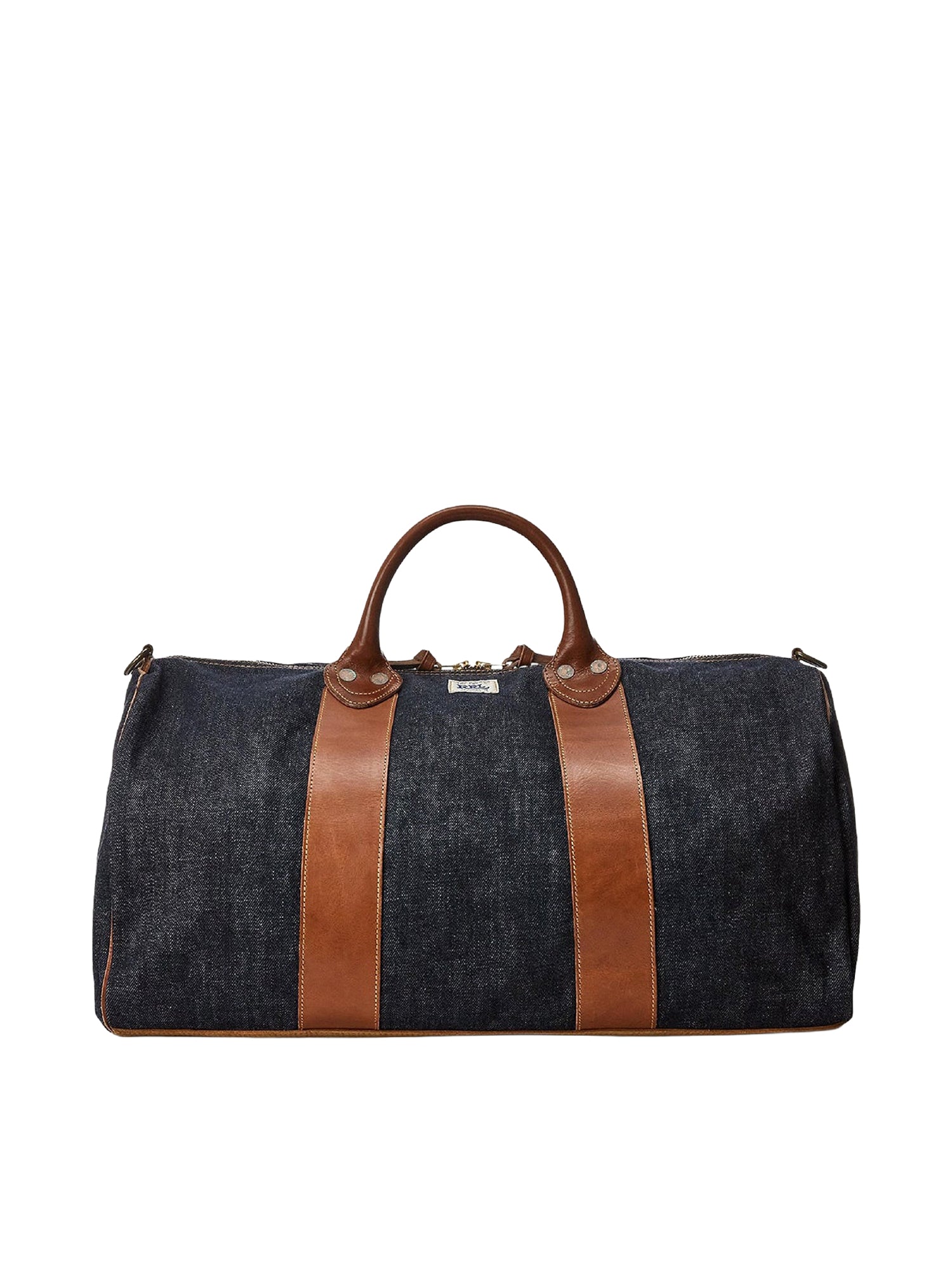 Sac de voyage en denim bordé de cuir - Indigo