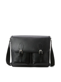Sac coursier Welington en cuir - Black