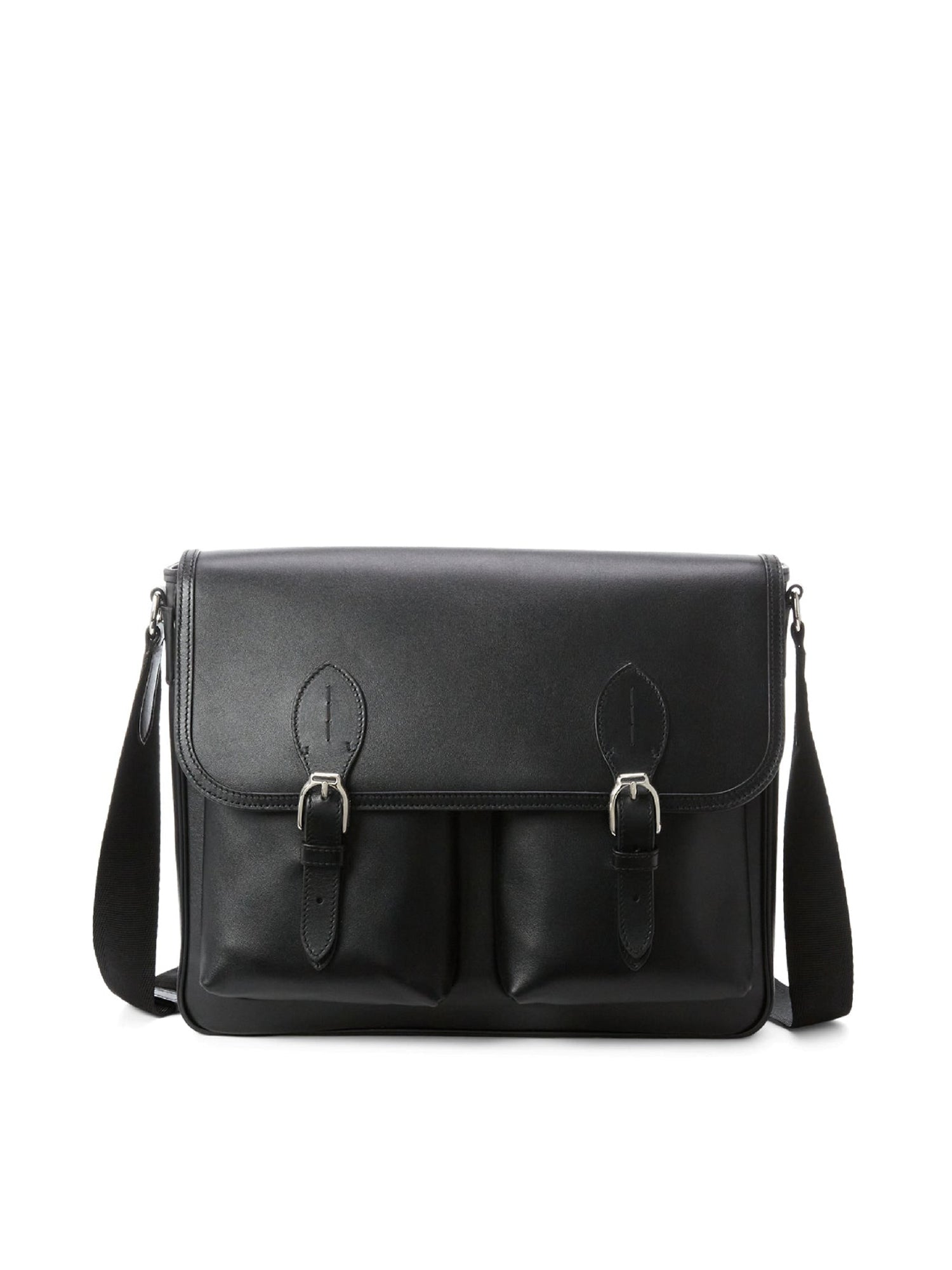 Sac coursier Welington en cuir - Black