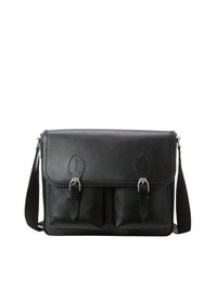 Welington leather messenger bag - Black