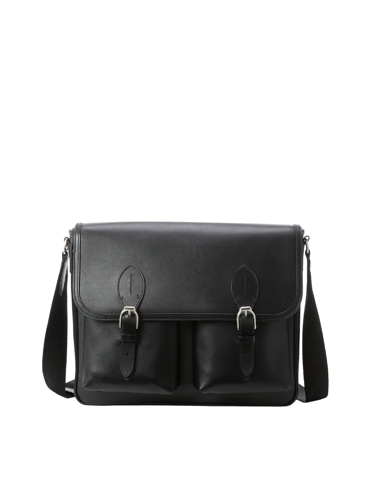 Welington leather messenger bag - Black