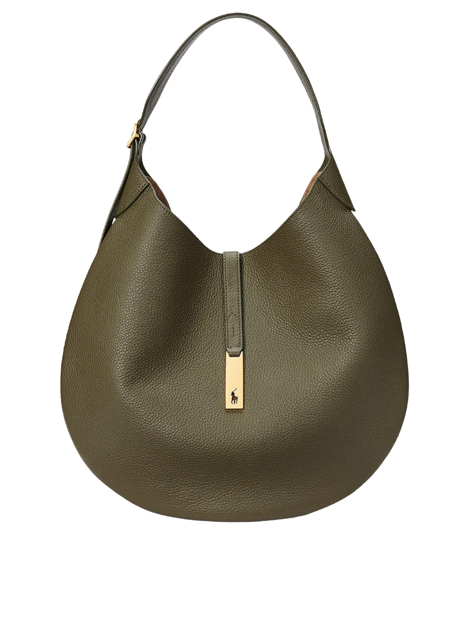Sac Grand Shoulder Polo ID en cuir - Hunting Olive