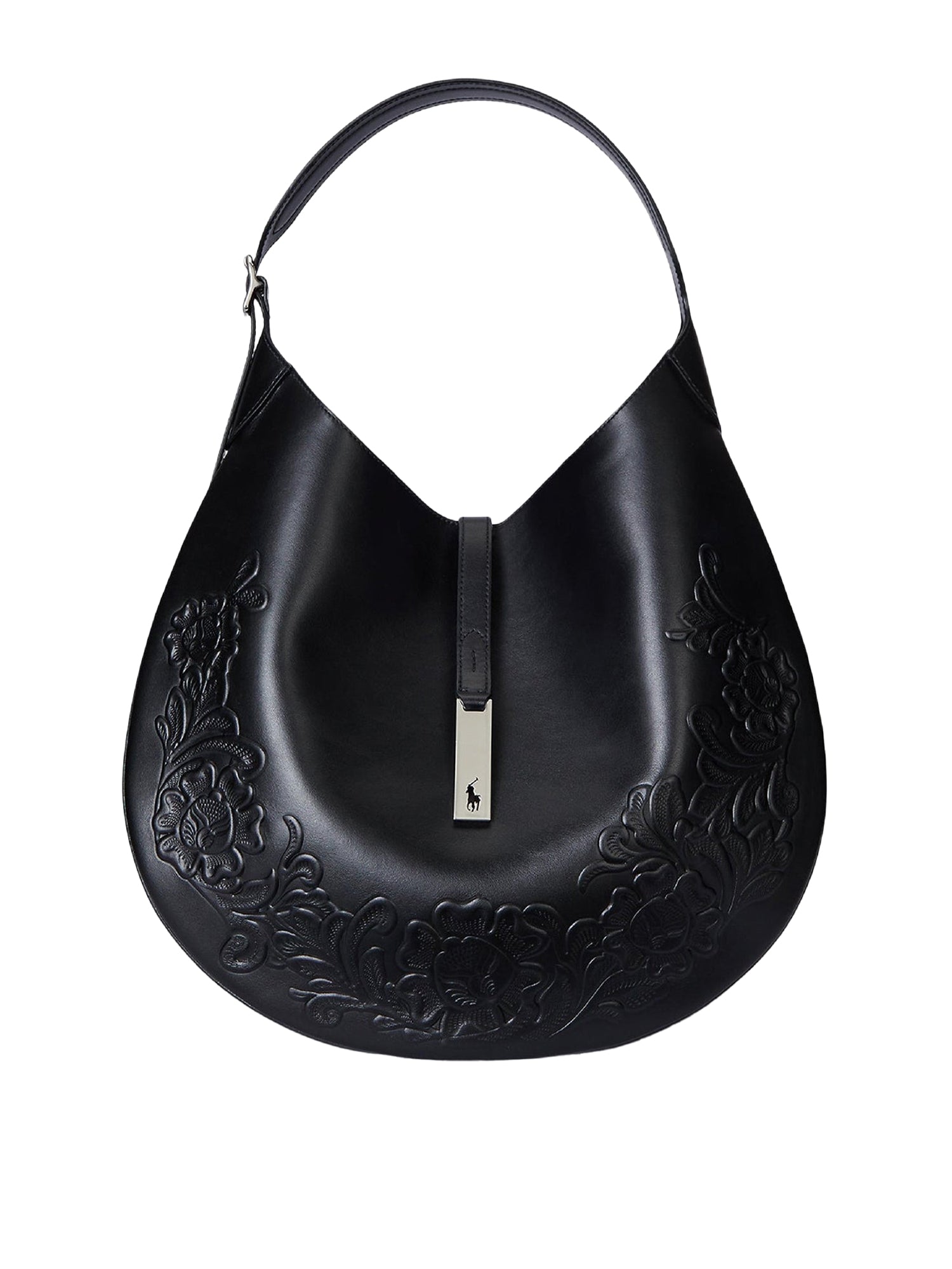 Grand sac Shoulder Polo ID en cuir - Black