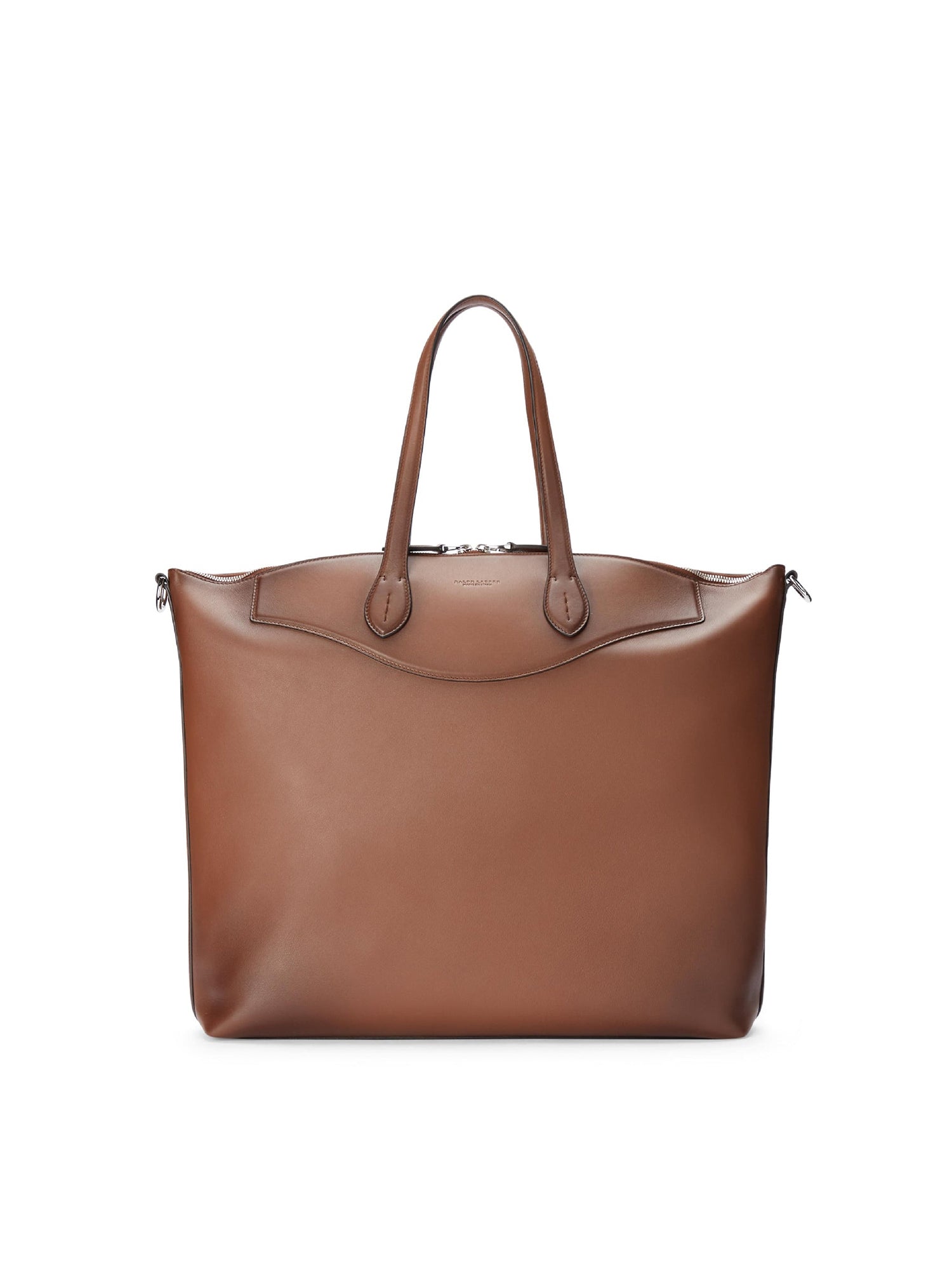 Sac cabas à anses longues en cuir - Chestnut