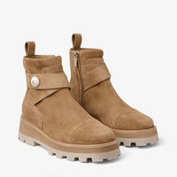 Bottines Meena en daim-velours et rotin - Rattan