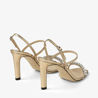 Sandales Meira 85 en cuir gloss métallisé - Black