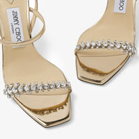 Sandales Meira 85 en cuir gloss métallisé - Black