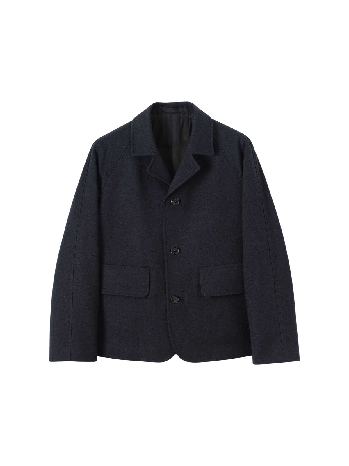 Blazer boxy à poches en laine - Ink