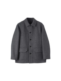 Veste oversize à poches en laine - Grey