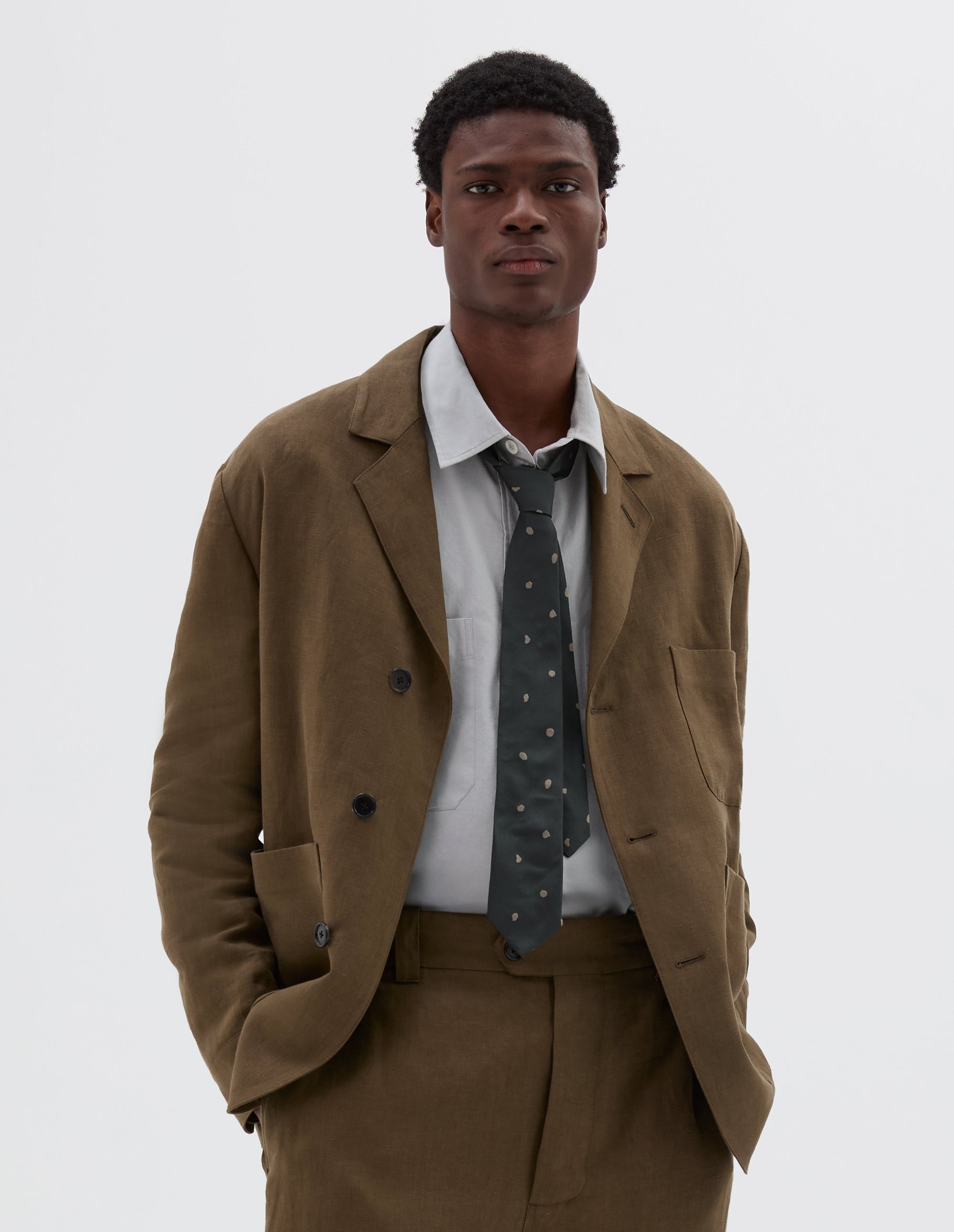 Blazer à poignets de chemise - Brown & Green