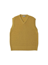 Pull ample sans manches en laine - Mustard