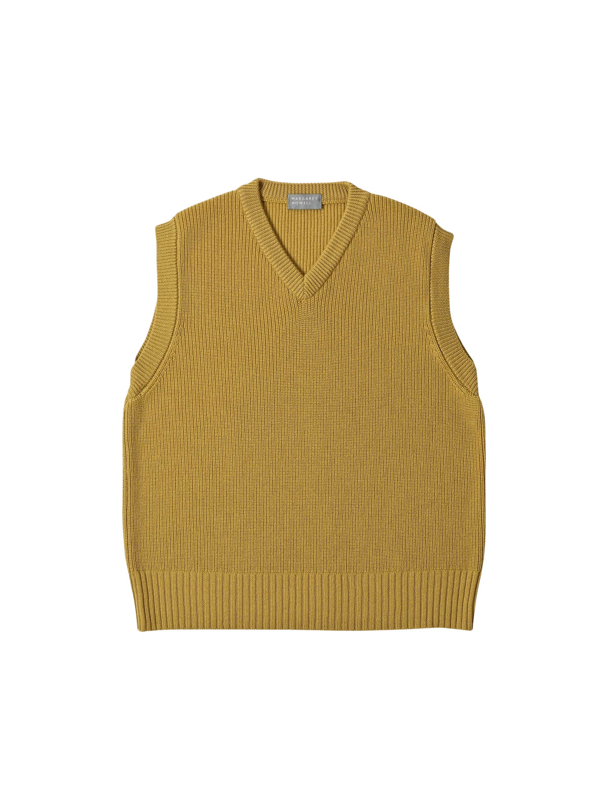 Pull ample sans manches en laine - Mustard