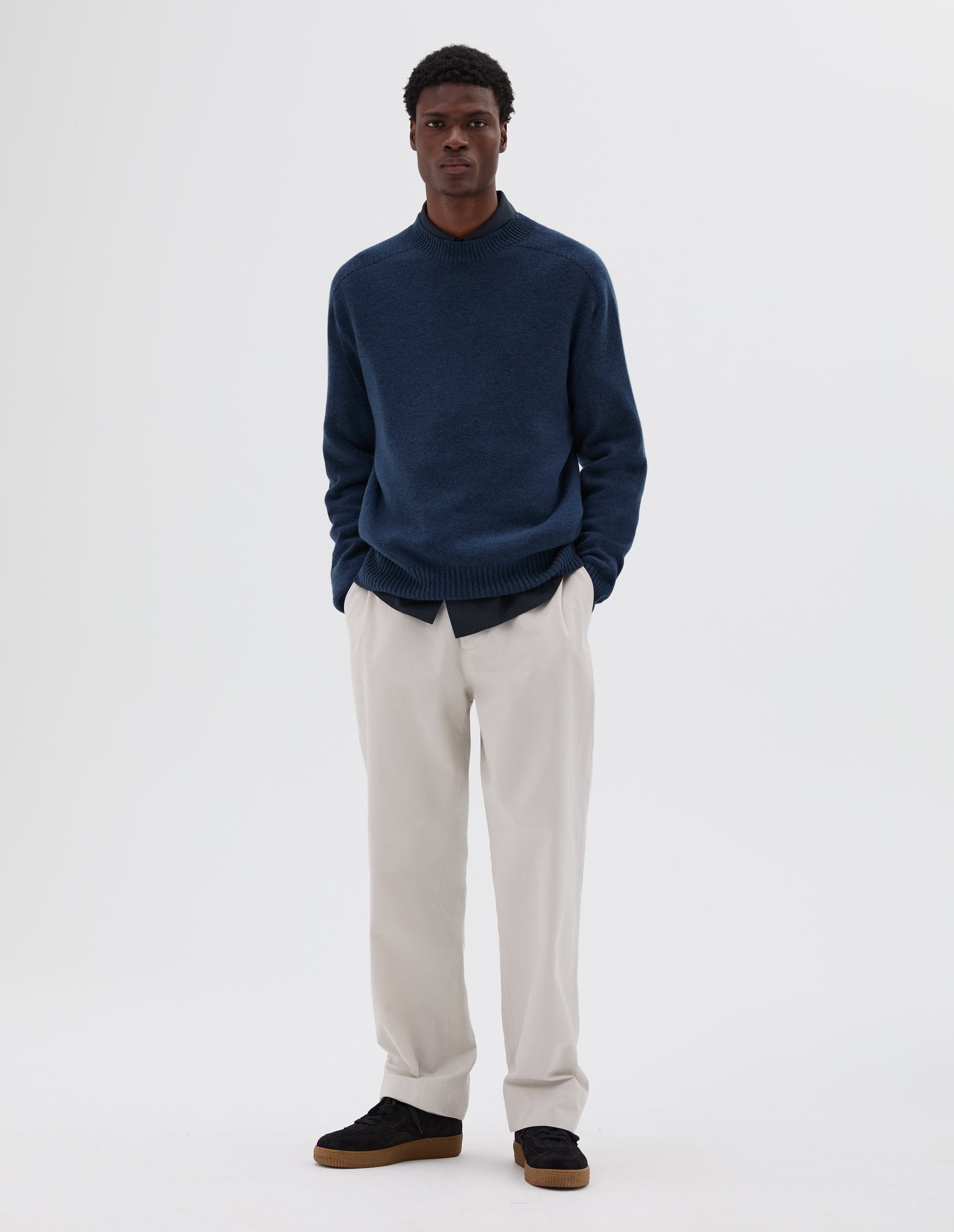 Pull col rond sans coutures - Blue
