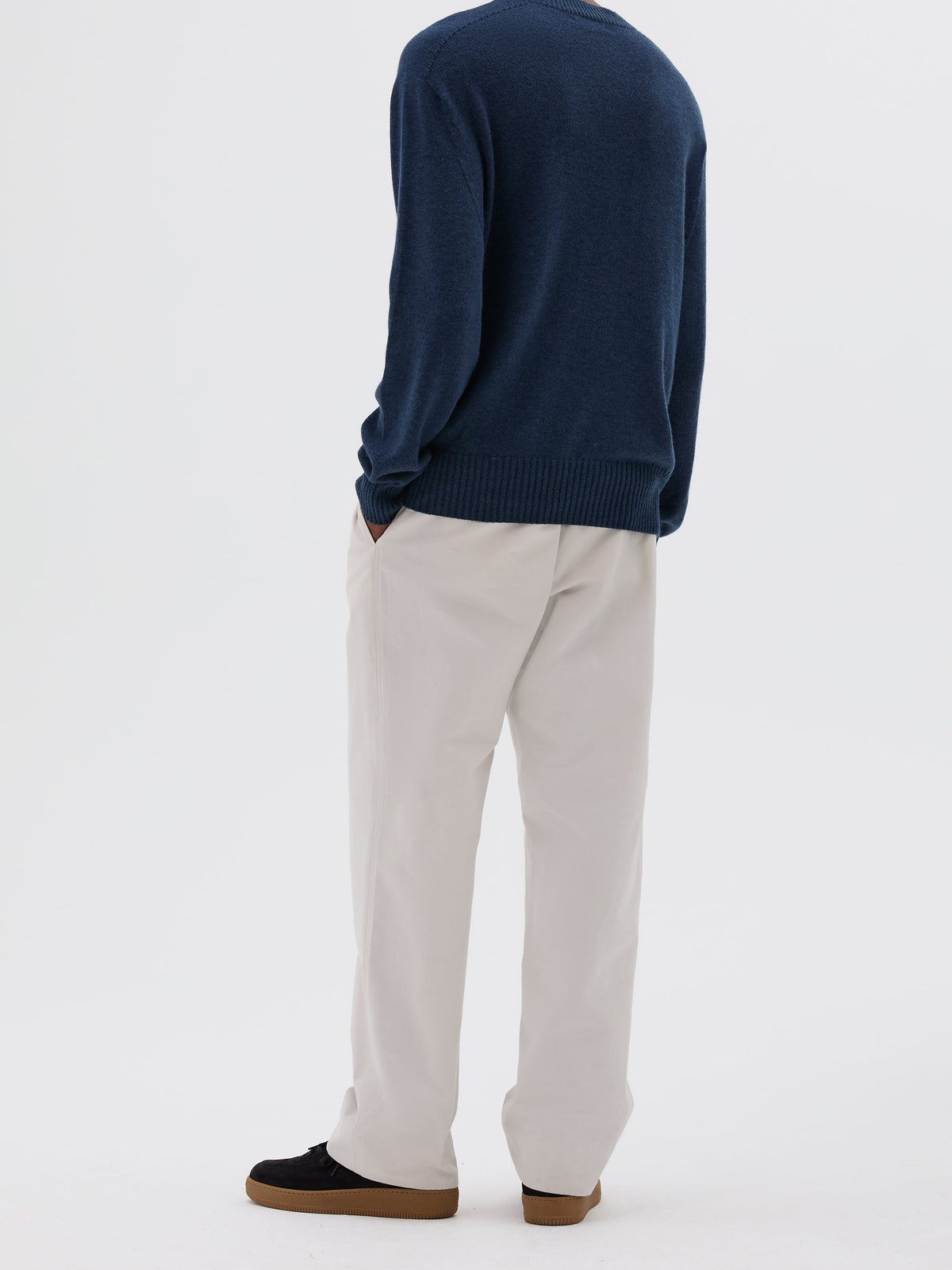 Pull col rond sans coutures en cachemire - Blue